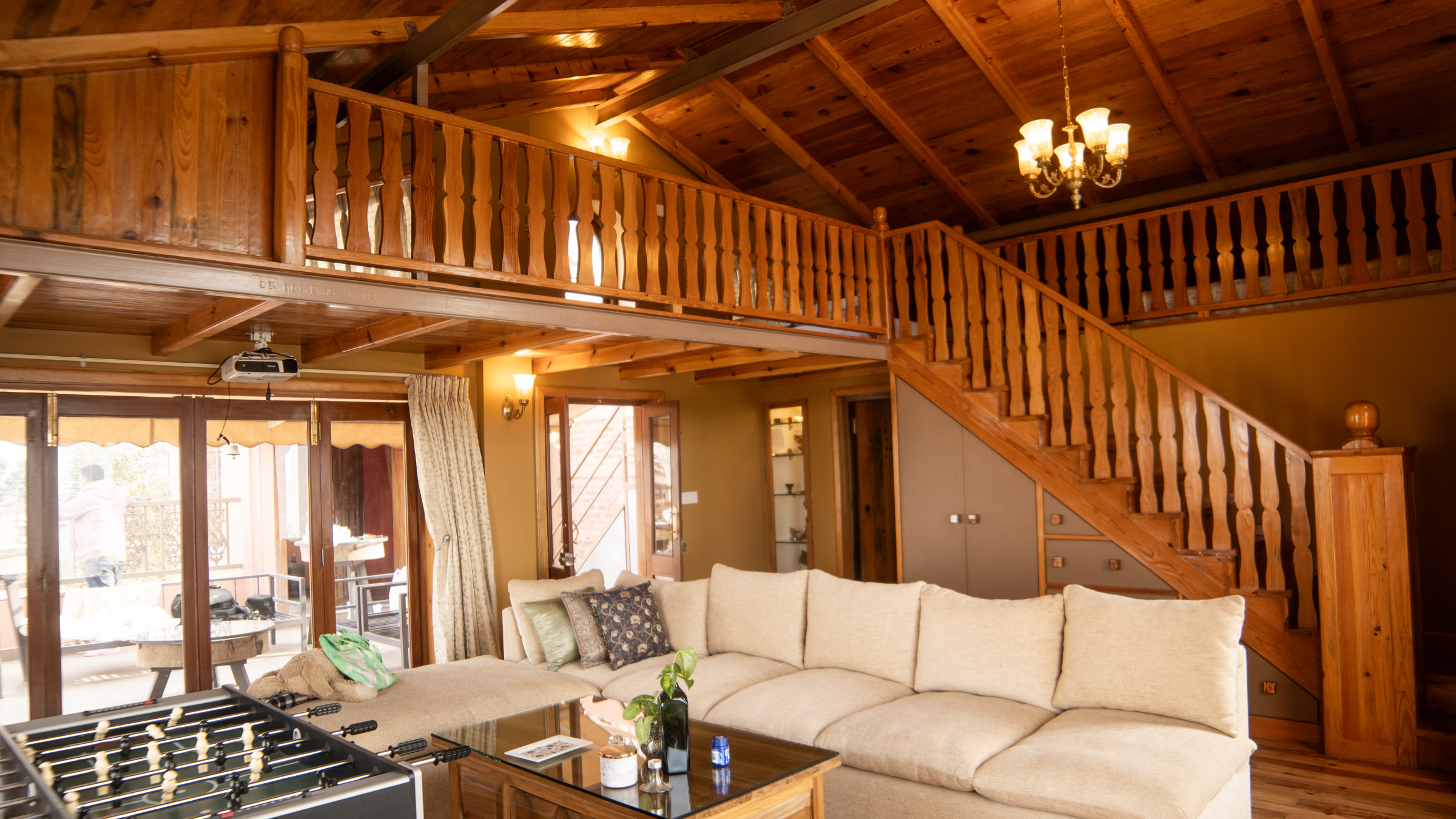 Double-height living room at Holy Himalaya Homes, Bhaisepati